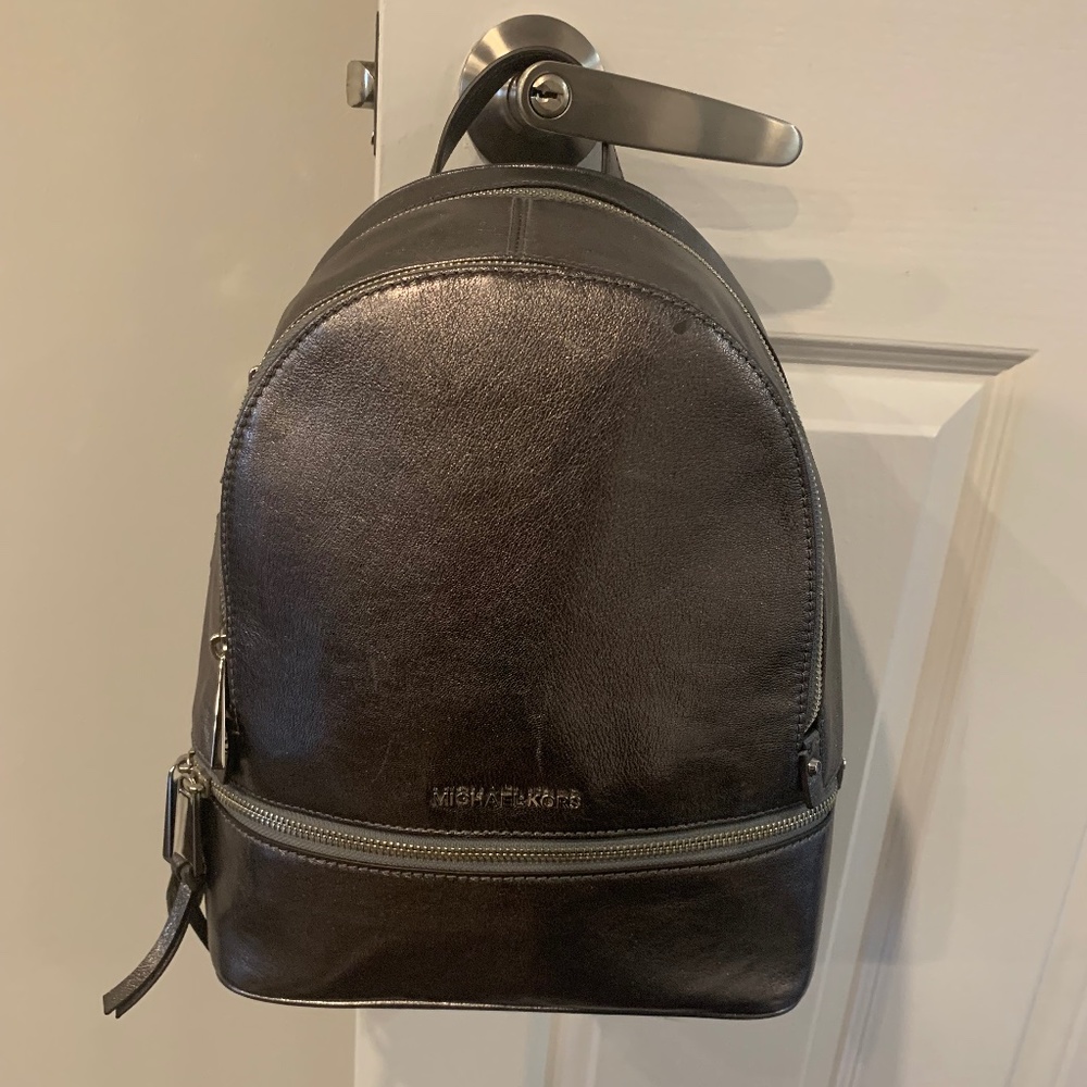 Michael Kors Black Leather Backpack